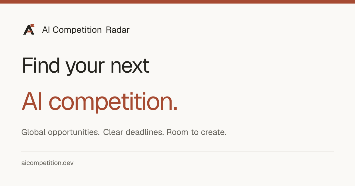 GitHub Game Off 2026 · AI Competition Radar